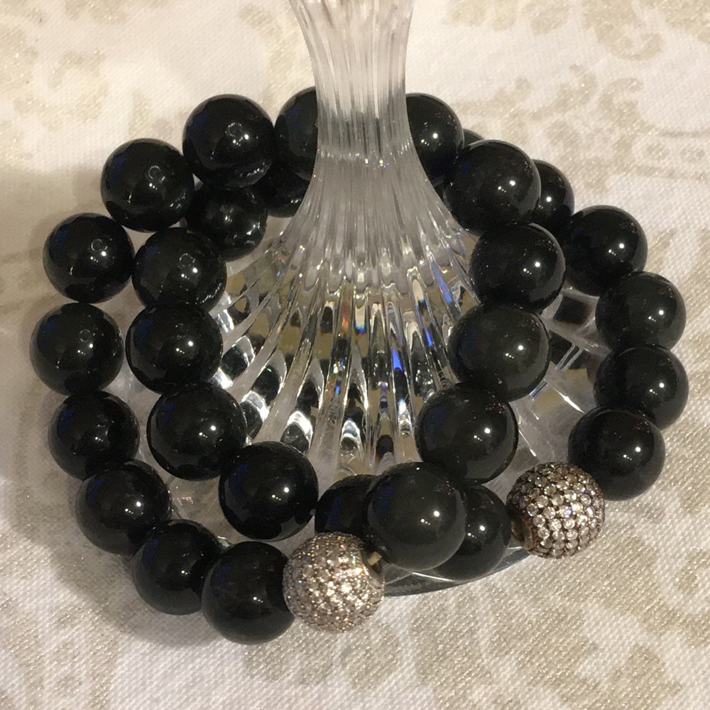 🎁🎄Authentic Obsidian & Sterling Silver
